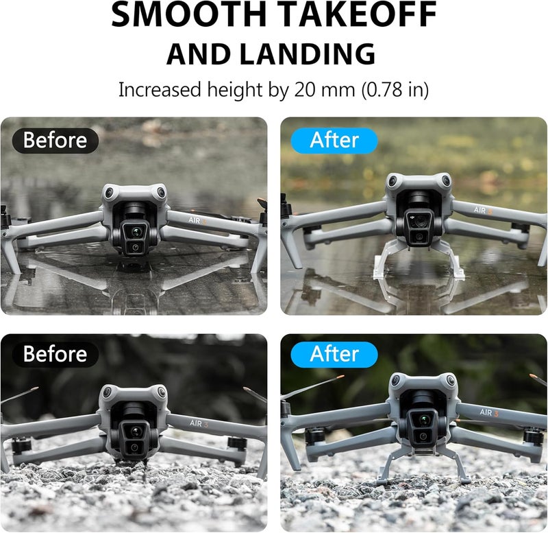 STARTRC Landing Gear for DJI Air 3/3S Accessories, Foldable Extended Quick Release Drone Protector for DJI Air 3/3S Fly More Combo - Image 3